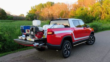 Alta ERV Rapid Response Vehicle on a Rivian R1T Pickup Truck.  Rivian Fire Truck.  Electric Fire Tru