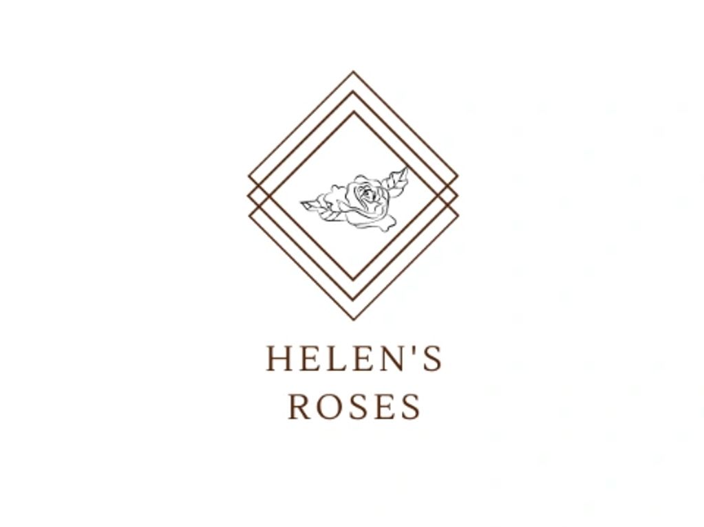 Logo for Fashion designer with her grandmothers favorite flower and handkerchief for each of 3 grands