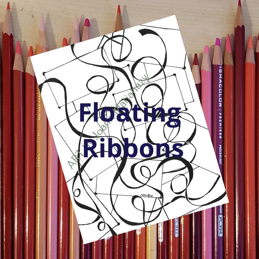 Floating Ribbons - Individual Hand Drawn Coloring Page