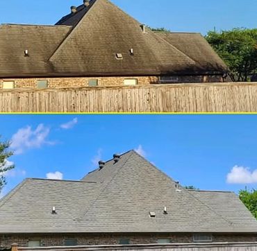soft wash roof cleaning before and after