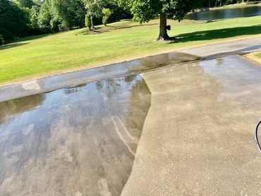 driveway cleaning before and after