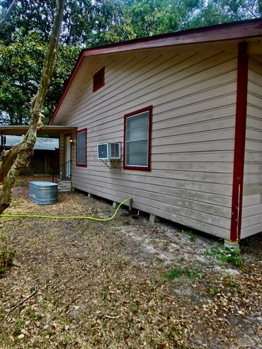 Wood siding before cleaning