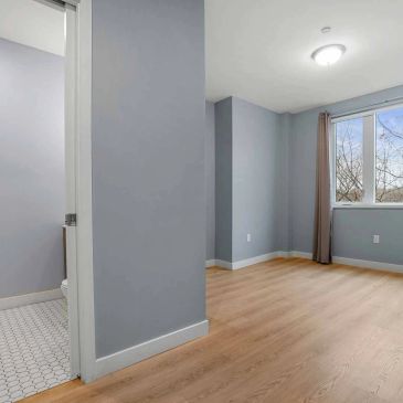 Open bedroom layout.