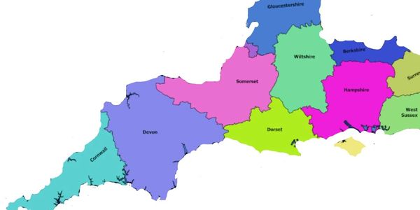 South West distribution map