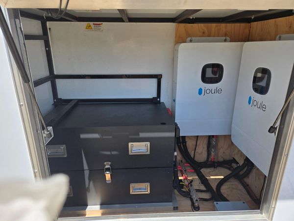 Electrical equipment setup with Joule branded devices.