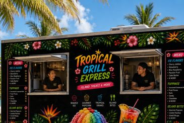 The exterior of a food truck