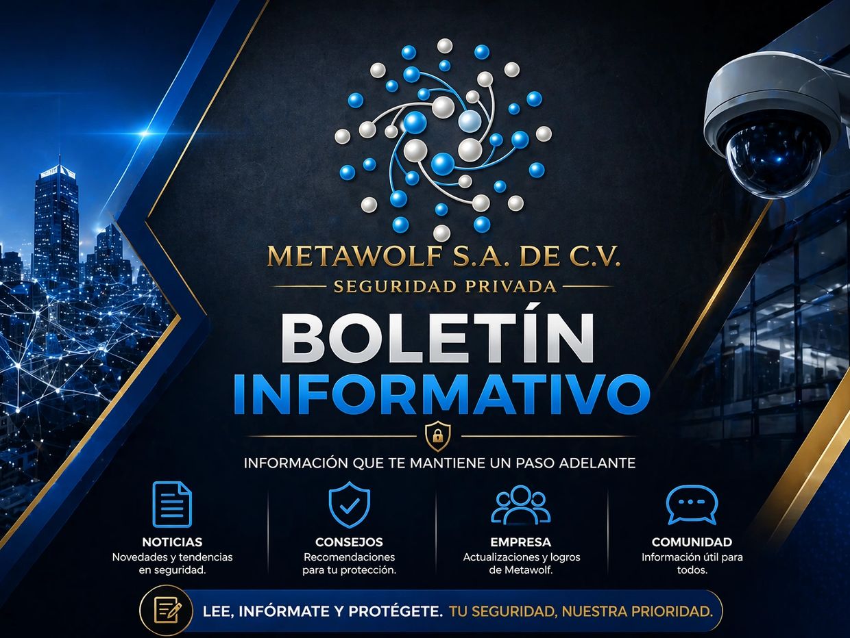 Boletín informativo de Metawolf sobre seguridad privada con noticias, consejos, empresa y comunidad.