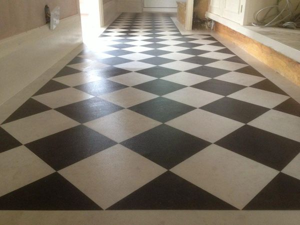 Black and white flooring