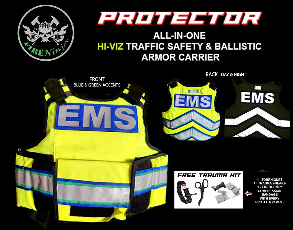 PROTECTOR HI VIZ RED FIRE - TRAFFIC SAFETY & BALLISTIC VEST – Chief Miller  Apparel