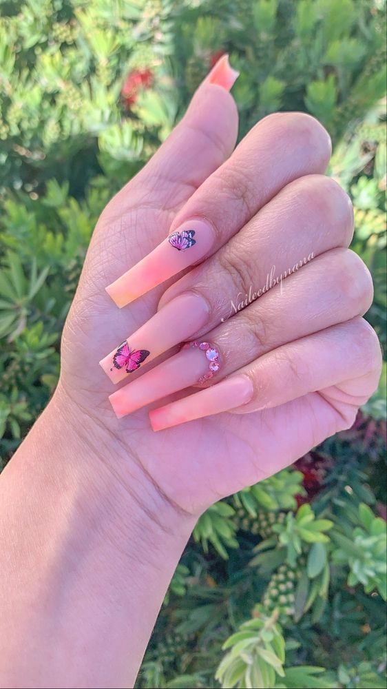 using Naileedbynana tips and cover nude #1