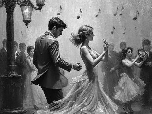 Couple dancing at a party