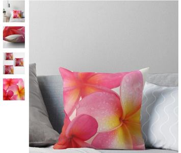 Pink Frangipani Cushion