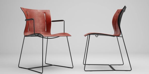 Image of 2 chairs generated by CGI models. Produced by Moonshot Rocket