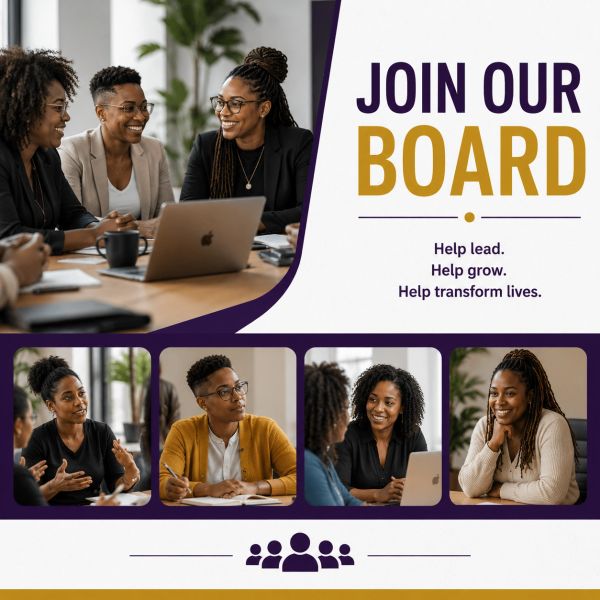 Group of women meeting and invitation to join a board.