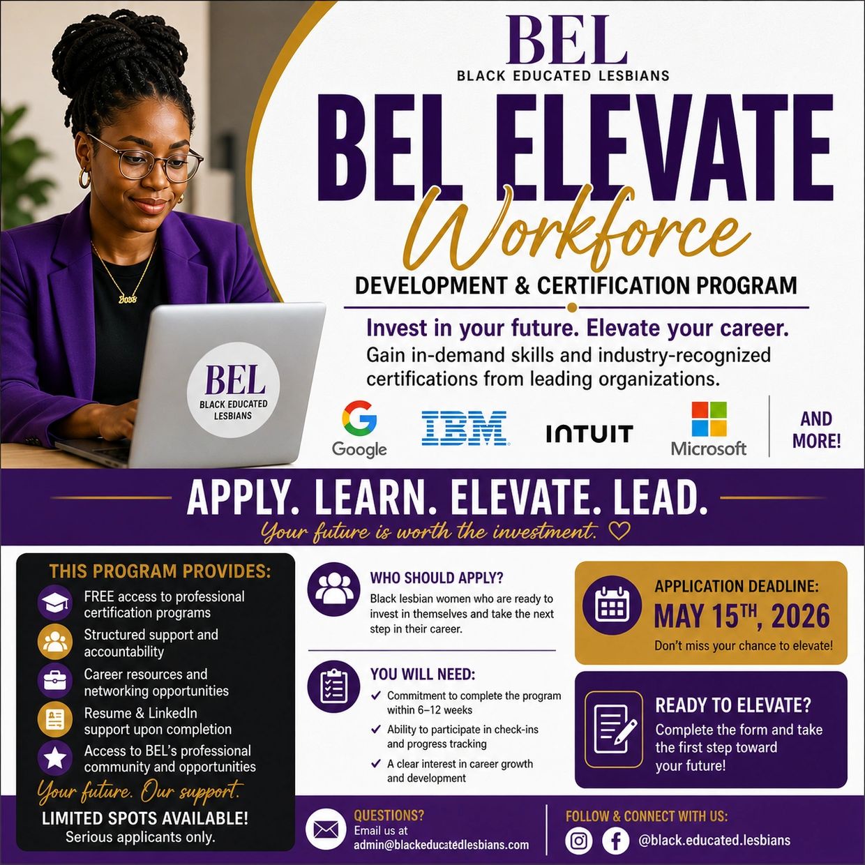 BEL Elevate Workforce program offers skill development and certification for Black educated lesbians.