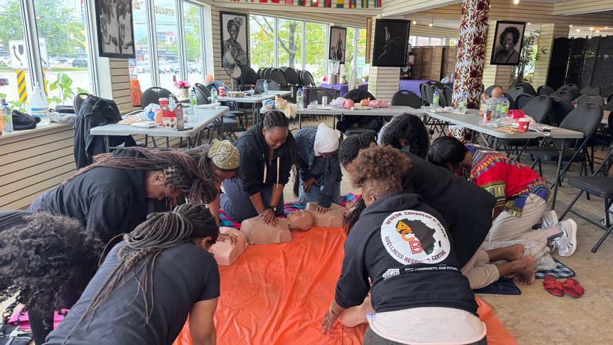 Group of students during CPR training course