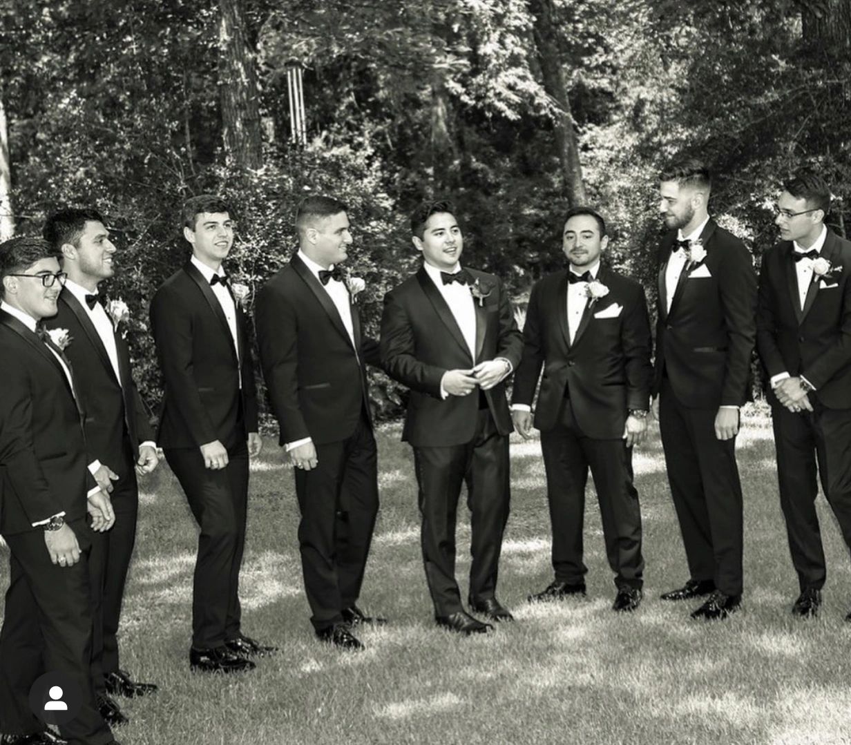 Groom in bespoke suit Houston