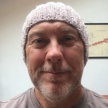 Steve Calveley wearing a beanie hat. 