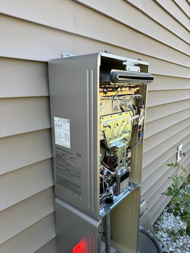 Inside of Rinnai Tankless Water Heater