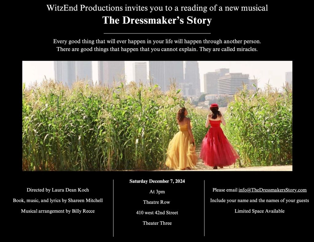 The Dressmaker's Story, WitzEnd Productions, Two Sisters Media, Shareen Mitchell, Oriana Cyprus