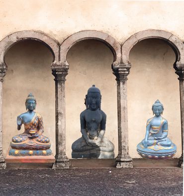 The calm that surrounds these intricate antique Buddha sculptures is legendary. Need we say more!