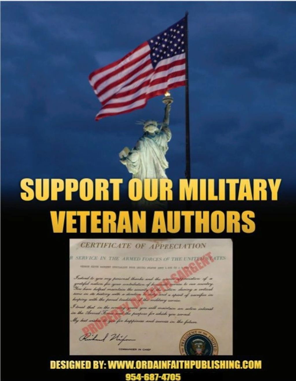 Military Veteran Authors
Publish Your Amazing Story 
954-687-4705 or 754-237-0307 Mon-Sat 7a-Midnite