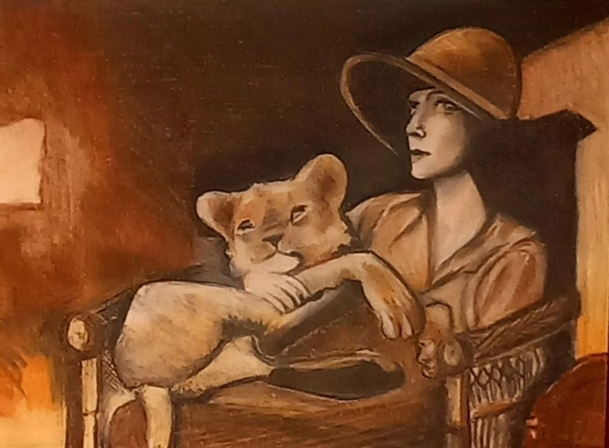 White Mischief KENYA c 1930 Countess Alice de Janzè by Artist JJ Soames pencil on paper