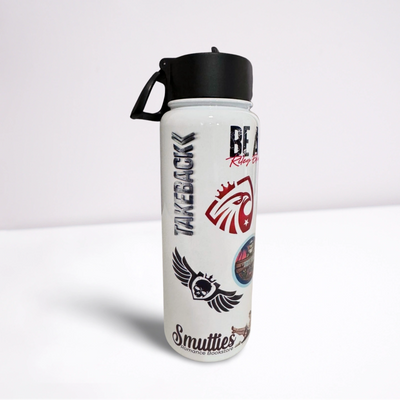 Custom Sticker Bomb Water Bottle Made For A Customer