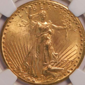 1927 $20 gold coin graded MS 63 by NGC.