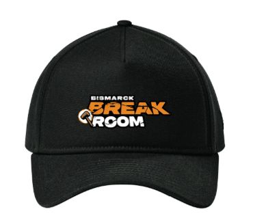Black cap with 'Bismarck Break Room' logo in orange and white.