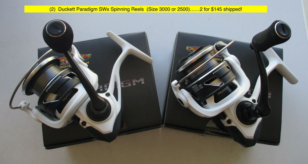(2) Duckett Paradigm SWx2500 Spinning Reels (Price is for two reels, 11  Bearings, 5.2:1 ratio)