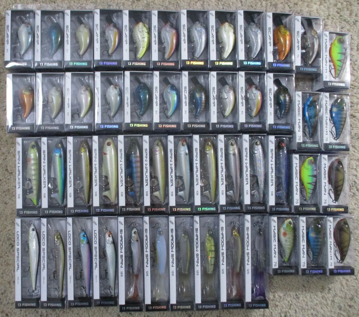 (50) 13 Fishing Assorted Hard Baits (Topwater Baits, Jerkbaits