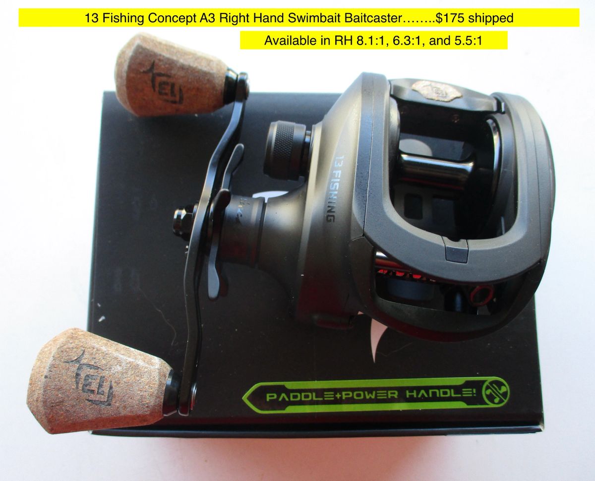 13 Fishing Concept A3 Large Right Hand Baitcaster (7 Bearings, 8.1:1 ratio)