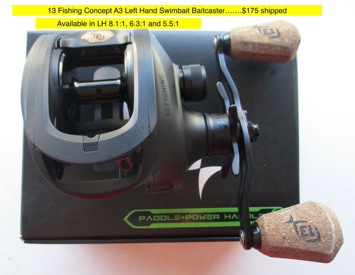 13 Fishing Concept A3 Large Left Hand Baitcaster (7 Bearings, 6.3:1 ratio)
