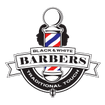 black and white barbershop