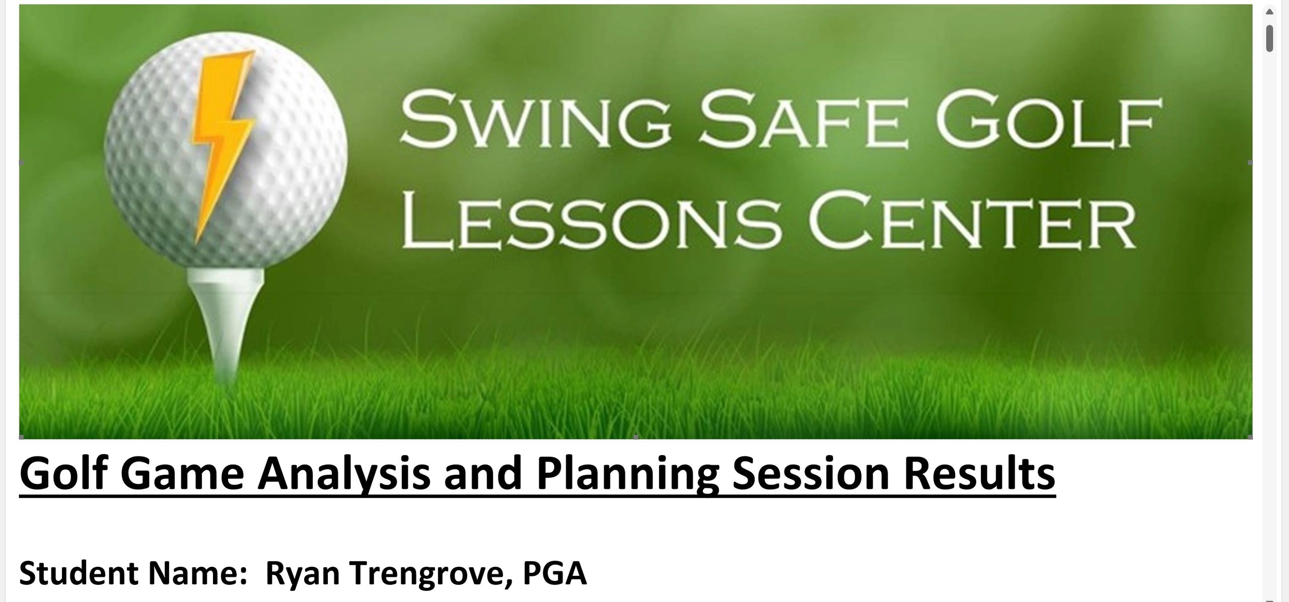 Golf Game Analysis Report