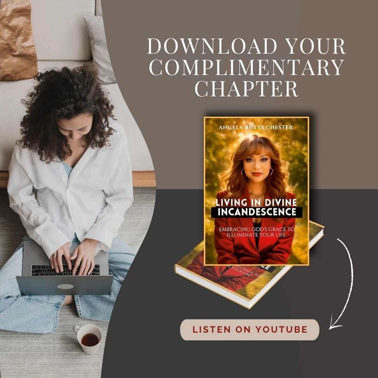 Download your complimentary chapter banner for Living in Divine Incandescence by Dr Angela Chester