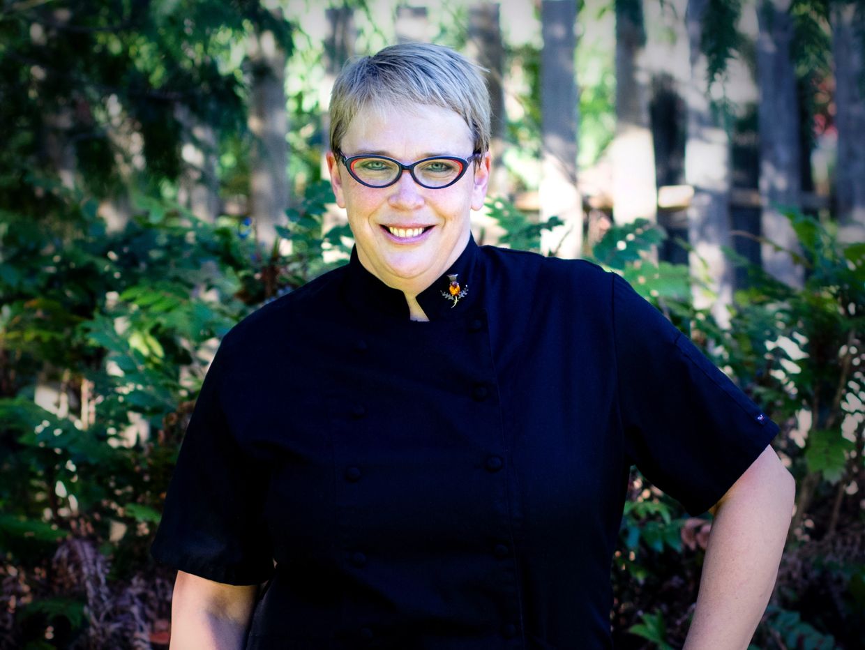 Headshot of Theresa Carle-Sanders, author of the Outlander Kitchen and Castle Rock Kitchen cookbooks