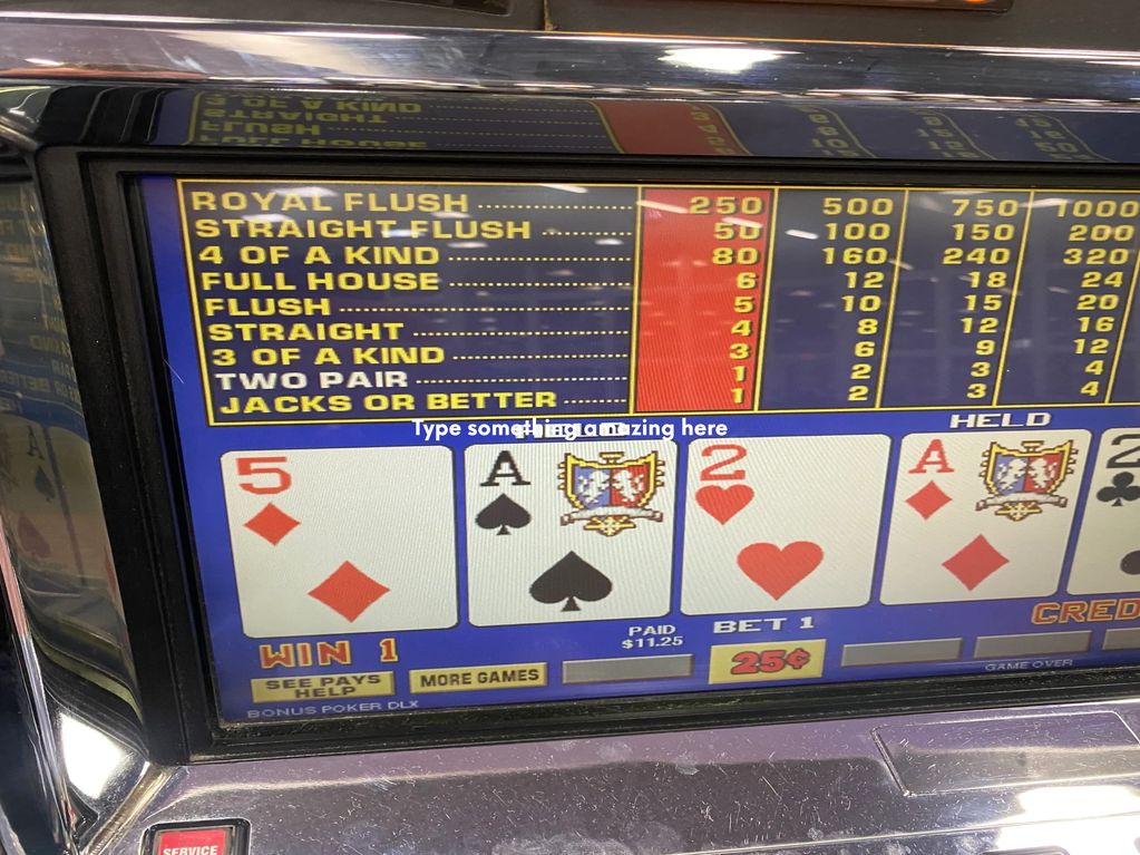 Video poker machine at the airport