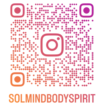 Colorful Instagram QR code with text.