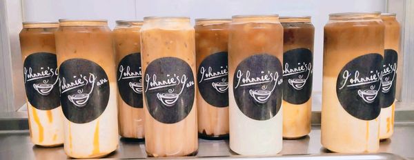 Johnnie's Java sealed Java on the go bottles feature our delicious lattes, crafted from premium espr
