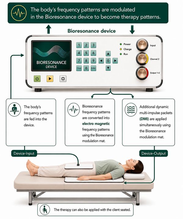 A Bioresonance device is treating a patient