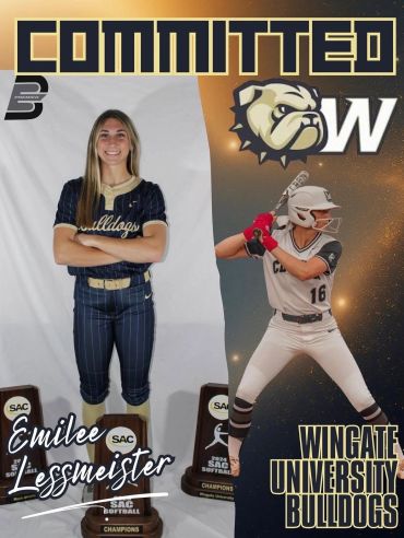 Emilee Lessmeister committed to Wingate University Bulldogs softball team.