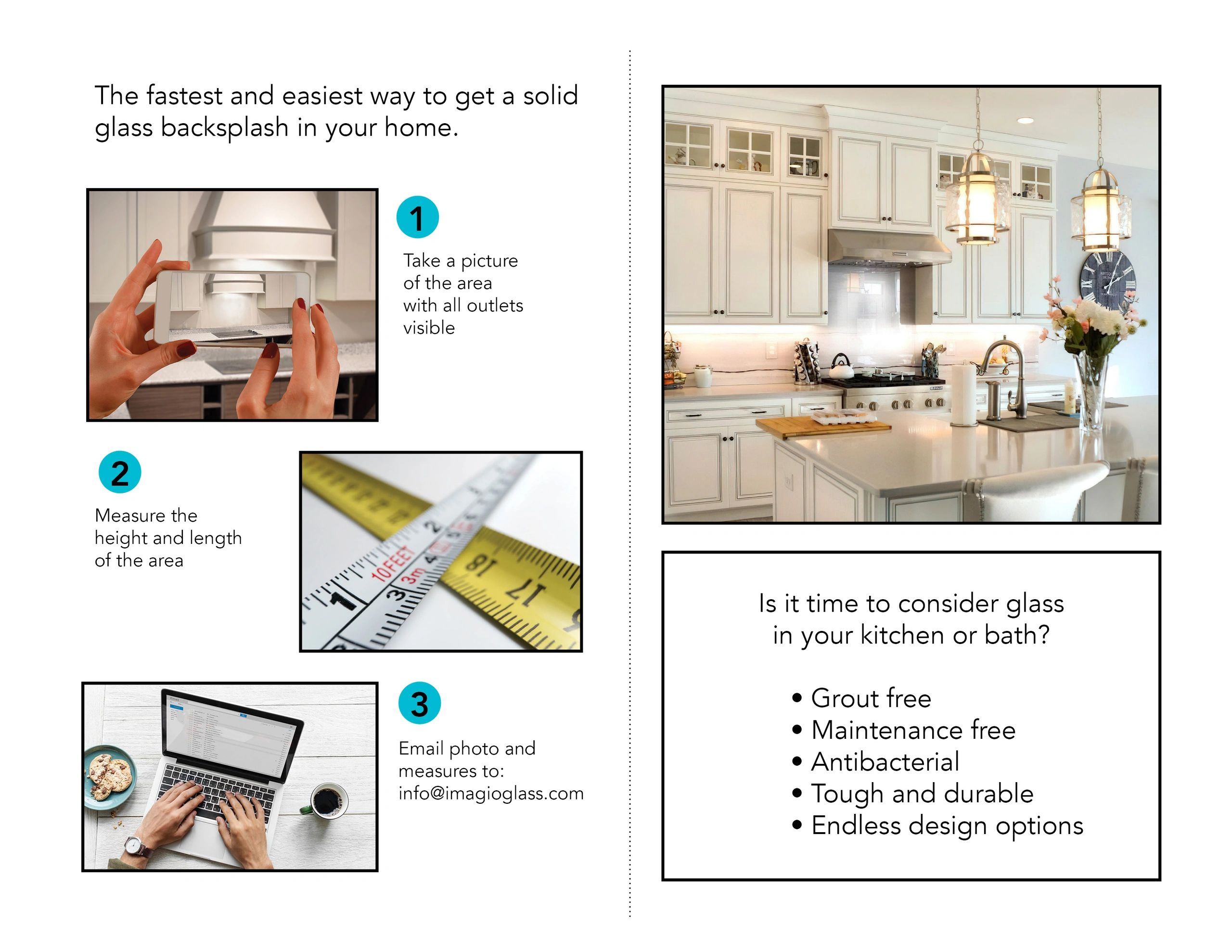 Step-by-step guide to getting a solid glass backsplash for your home kitchen.
