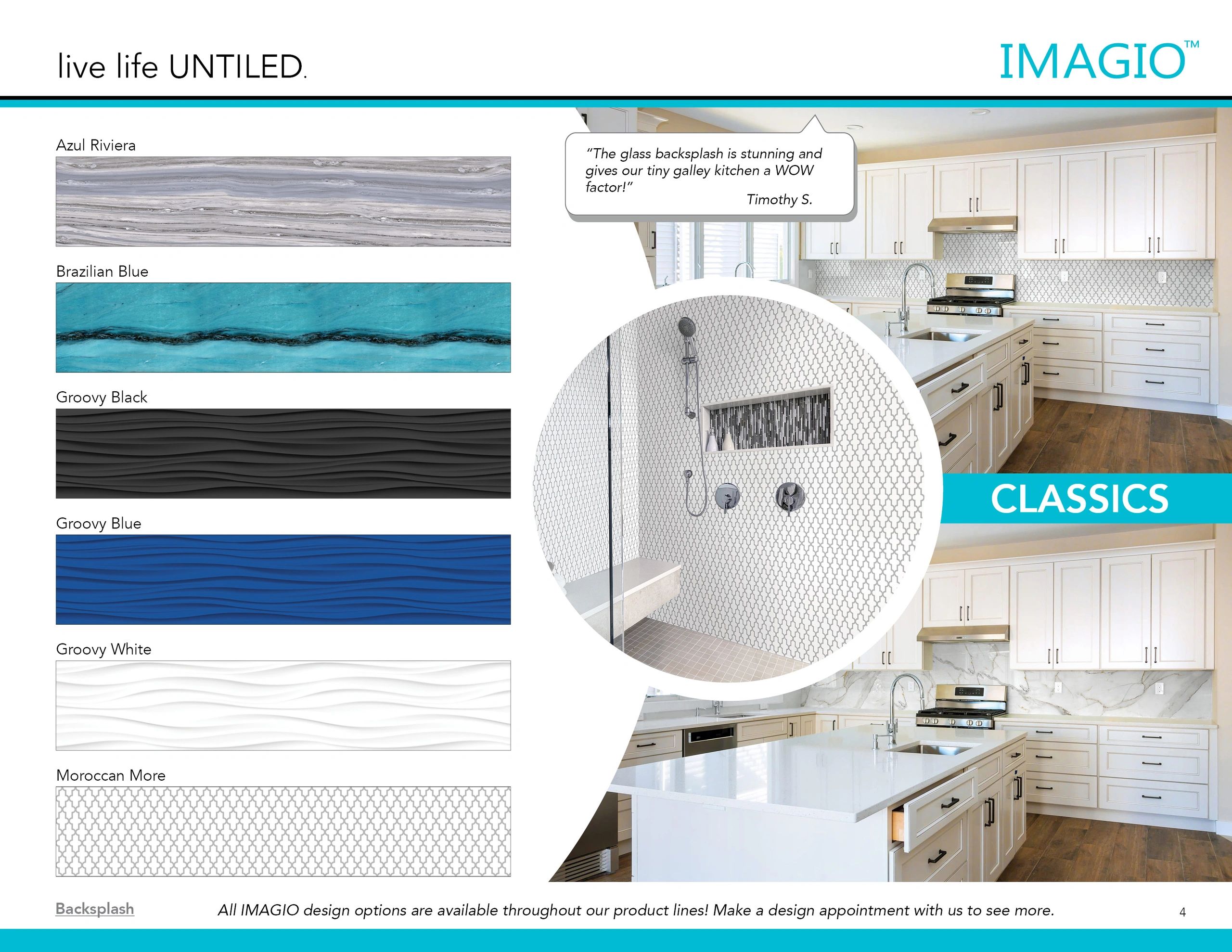 IMAGIO backsplash options for stylish kitchens and showers.
