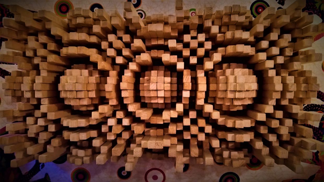 Audio diffuser made of pine