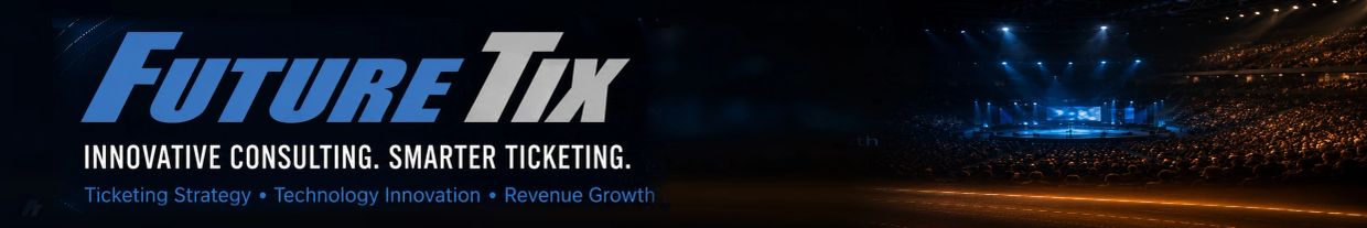 FutureTix logo with event crowd background.