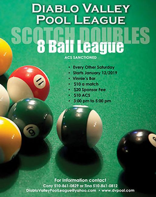 Scotch Doubles League Diablo Valley Pool League