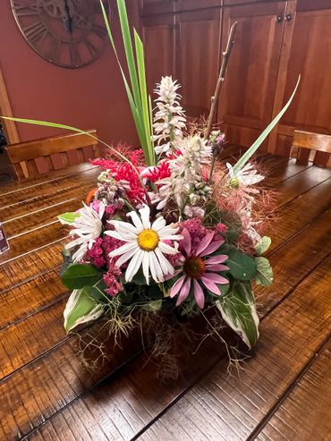 Home Wedding center piece BACK YARD WEDDING