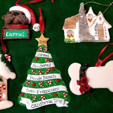 Christmas ornaments with personalized text